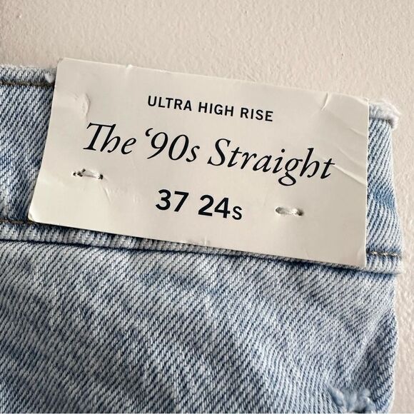 Abercrombie & Fitch 90s Straight Ultra High Rise Jeans Plus Size 37 / 24S NEW - Picture 3 of 10